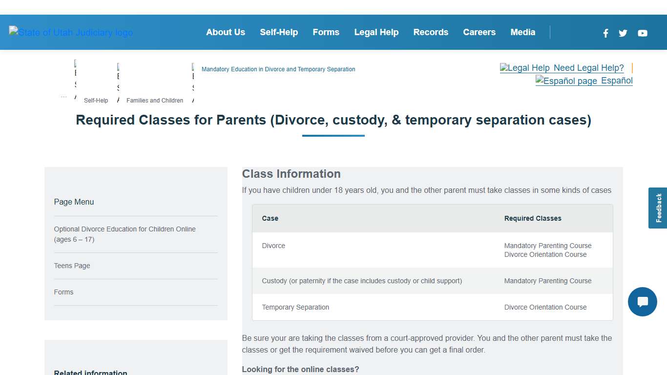 Mandatory Education in Divorce and Temporary Separation
